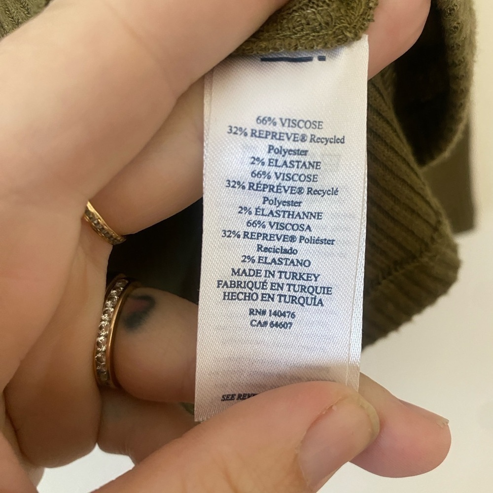 Faherty Legend Ribbed Turtleneck Military Olive - Picture 5 of 8